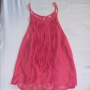fringe pink shirt